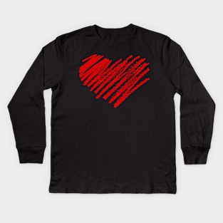 Day Sketch Heart For Kids Long Sleeve T-Shirt